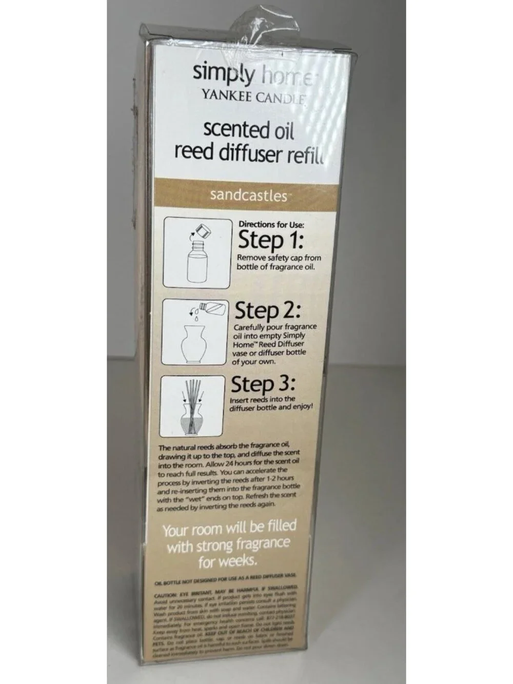 Simple Home Yankee Candle Scented Oil Reed Diffuser Refill Sandcastle HTF New